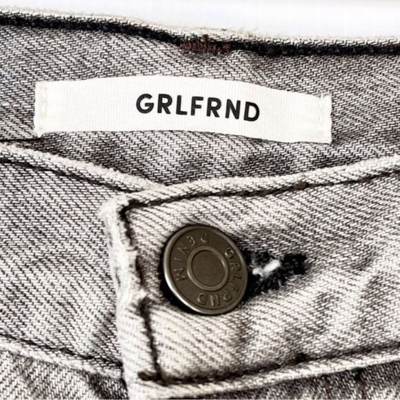 GRLFRND Karolina Lead Gray high rise distressed Ankle Denim Jeans 28 - Picture 6 of 9